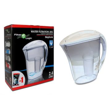 FLJ601 Neptune Filter Jug (Clear) with Filter Included (Brita Classic Style)