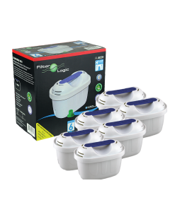FilterLogic Universal 6 Pack Filter Cartridges Compatible with Brita Maxtra+ Plus, PerfectFit, Maxtra Pro All-in-1, Marella, Elemaris, Bosch Tassimo, White