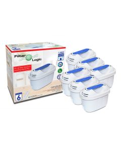FilterLogic FL402-E Jug Water Filter Catridges Compatible with Brita Maxtra+ (6 pack)