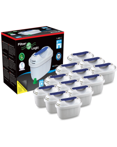 12 x FilterLogic FL402 Jug / Kettle Water Filter Cartridges Compatible with Brita Maxtra / Maxtra+